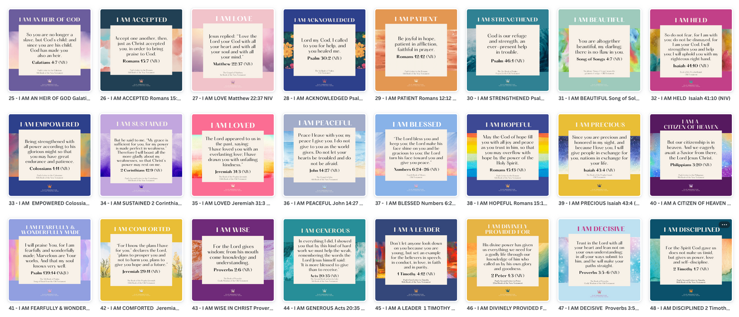 "I AM A Child of God" Scripture Affirmation Cards